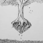 ILUSTRACJA - Czarny cienkopis - tytuł: Z korzeniami