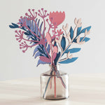 Bukiet kolorowych kwiatów - paleta róż / fiolety / niebieski | Dak-Art